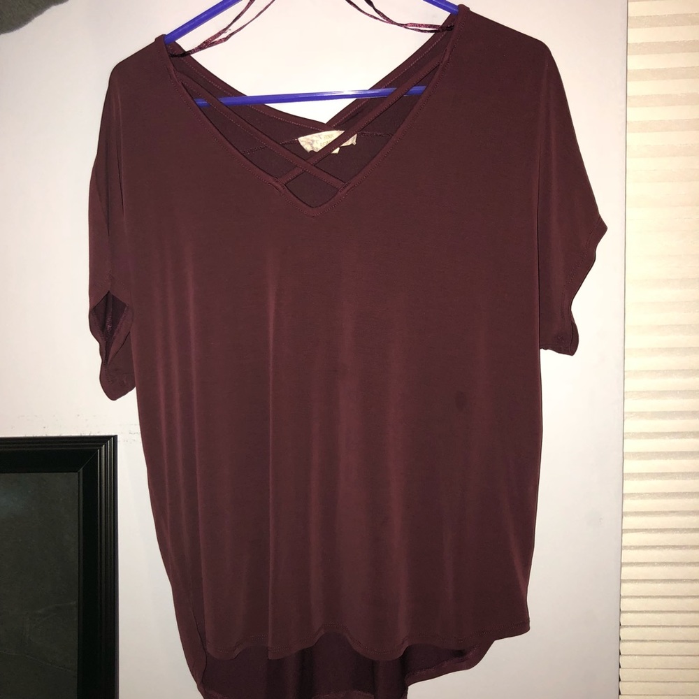 maroon blouse